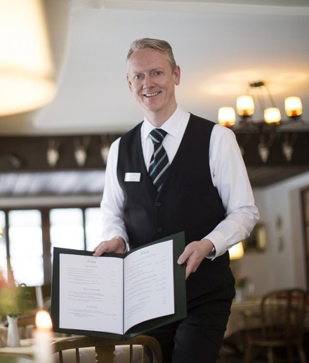 Frank Fischer is the restaurant manager at the Hotel Jagdhaus Wiese and will be happy to advise you on the right choice of wine to accompany your meal.