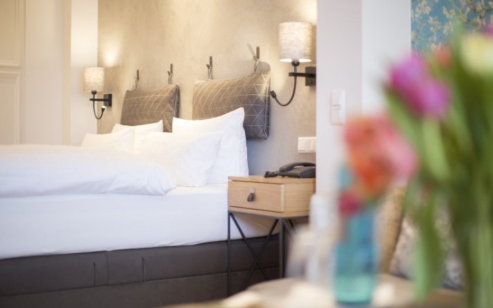 Enjoy a wonderful holiday in the comfort beds in an Exclusive double room at the Hotel Jagdhaus Wiese in the Sauerland