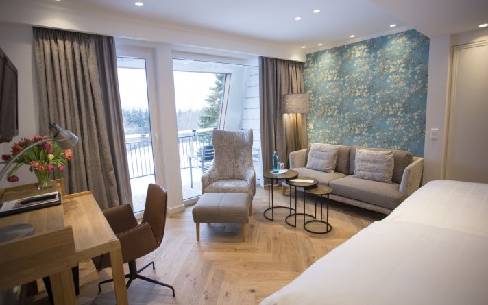 The double rooms at the Hotel Jagdhaus Wiese in the Sauerland are exclusive and spacious