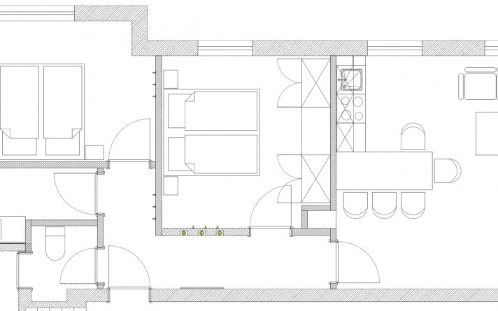 Plattegrond van de vakantiewoning “Auf der Tenne” in het Schneisberghaus van Hotel Jagdhaus Wiese in het Sauerland