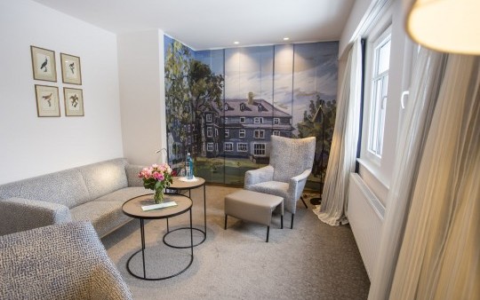 Living room of a modern Classic Suite at the Hotel Jagdhaus Wiese in the Sauerland